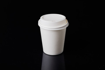 White disposable coffee cup
