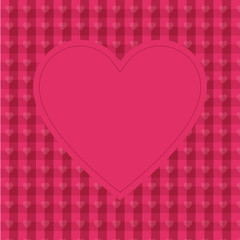 Pink background with empty heart shape for text, greeting card for Valentine's day, wedding, mother's day, copy space