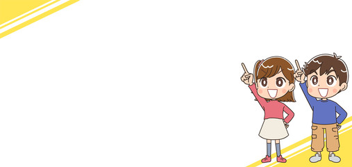 Obraz premium キッズ 子ども かわいい マンガ 素材