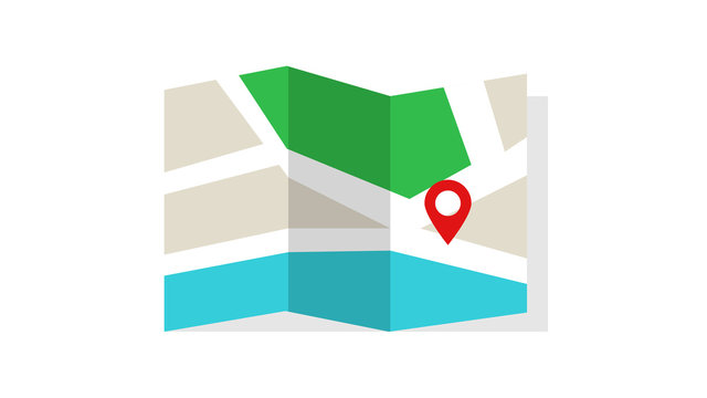 Location map flat design icon illustration