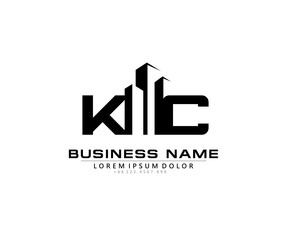 K C KC Initial building logo concept