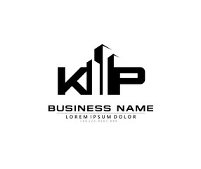 K P KP Initial building logo concept