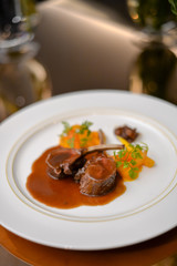 Lamp chop in gravy sauce for main course