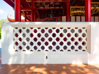 Chinese architecture Color Red and Golden in Bang Pa In Royal Palace Ayutthaya Thailand,Chinese identity