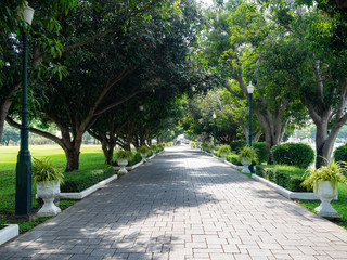 Garden pathway,That has nature Surrounded at Bang Pa In Royal Palace Ayutthaya Thailand