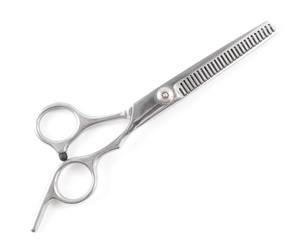 Thinning shears for haircuts isolated on a white