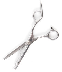 Thinning shears for haircuts isolated on a white