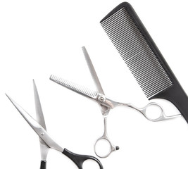 Scissors and combs for cutting hair