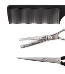 Scissors and combs for cutting hair
