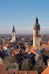 Blick über die Stadt Schriesheim in Baden-Württemberg, Deutschland
