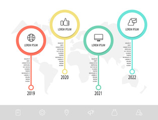 Vector template circle infographics. Business concept with 4 options and parts. Four steps for content, flowchart, timeline, levels