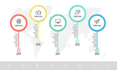 Vector template circle infographics. Business concept with 5 options and parts. Five steps for graph, diagrams, slideshow
