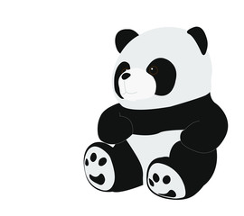 Cartoon panda bear isolated on white background. Mammals.
