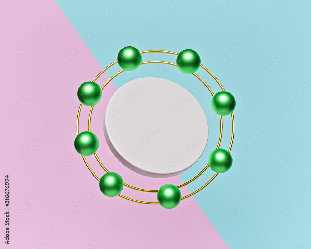 Poster minimal abstract geometric shapes floating background. 3d rendering