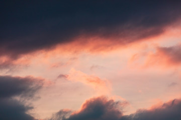 Naklejka premium Colorful clouds at dawn of the sun