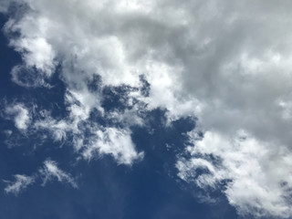 grey raining storm cloudy and white clouds with dramatic bright blue sky, using for background