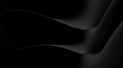 Abstract of dark smooth shape for architectural conceptual, Curve line ,free form. 3D rendering