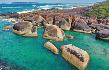 Elephant Rocks in Western Australia Aerial View