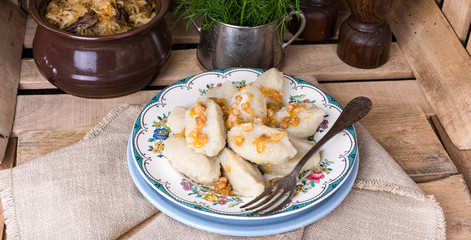 Szare kluski, Polish dumplings with sauerkraut