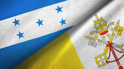 Honduras and Vatican two flags textile cloth, fabric texture