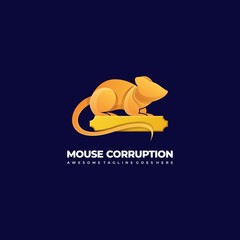 Vector Logo Illustration Mouse Corruption Gradient Colorful