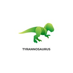 Vector Logo Illustration Tyrannosaurus Gradient Colorful
