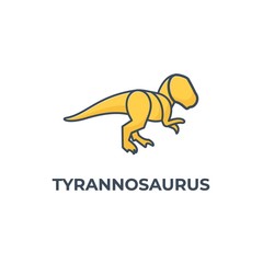 Vector Logo Illustration Tyrannosaurus Line Art Style