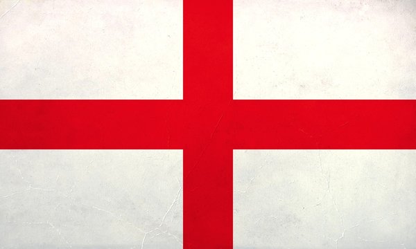 Grunge Flag of England, England flag pattern on the concrete wall, flag of England banner on scratched vintage texture, retro effect, Background for design in country flag