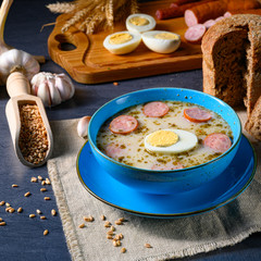 Easter in Polish: sour flour soup for Easter breakfast (Żurek)