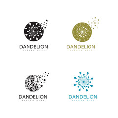 Set of Dandelion vector icon design