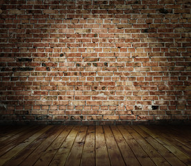 old room with brick wall