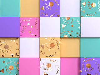 abstract colorful geometric shape wallpaper pattern 3d rendering