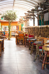 Fototapeta na wymiar Interior of a turkish cafe.