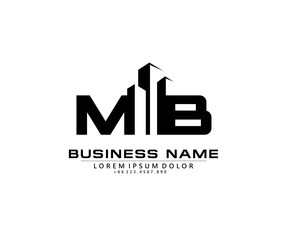 M B MB Initial building logo concept