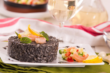Squid ink risotto.