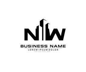 N W NW Initial building logo concept