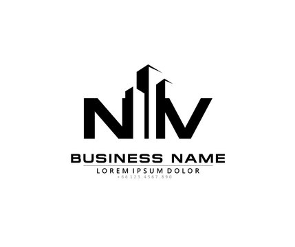 N V NV Initial building logo concept