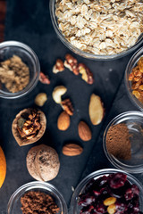 Ingredients for healthy fitness cookies	