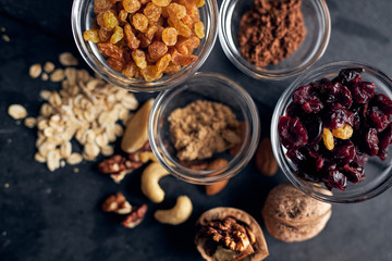 Ingredients for healthy fitness cookies	