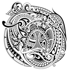 Polynesian ornament with ethnic elements