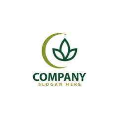 eco green logo template design vector icon illustration