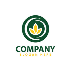 eco green logo template design vector icon illustration