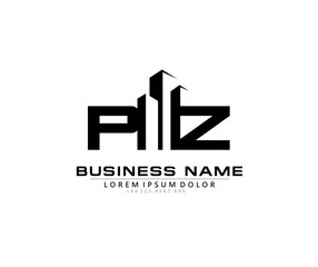 Fototapeta premium P Z PZ Initial building logo concept