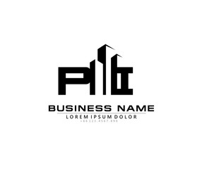 Fototapeta premium P I PI Initial building logo concept