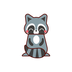 cute raccoon animal comic character