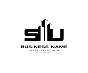 S U SU Initial building logo concept