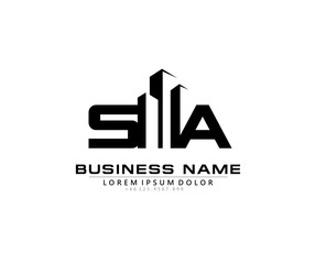 S A SA Initial building logo concept