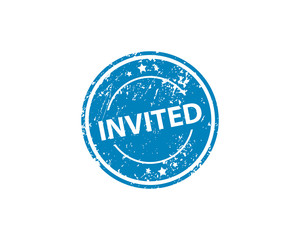 Invited stamp vector texture. Rubber cliche imprint. Web or print design element for sign, sticker, label.