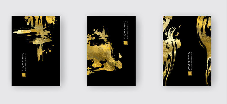 Vector Black and Gold Design Templates set