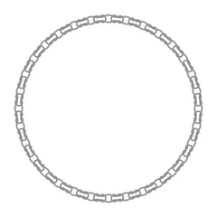 Vector circular frame made of intertwined ropes. Isolated on white background